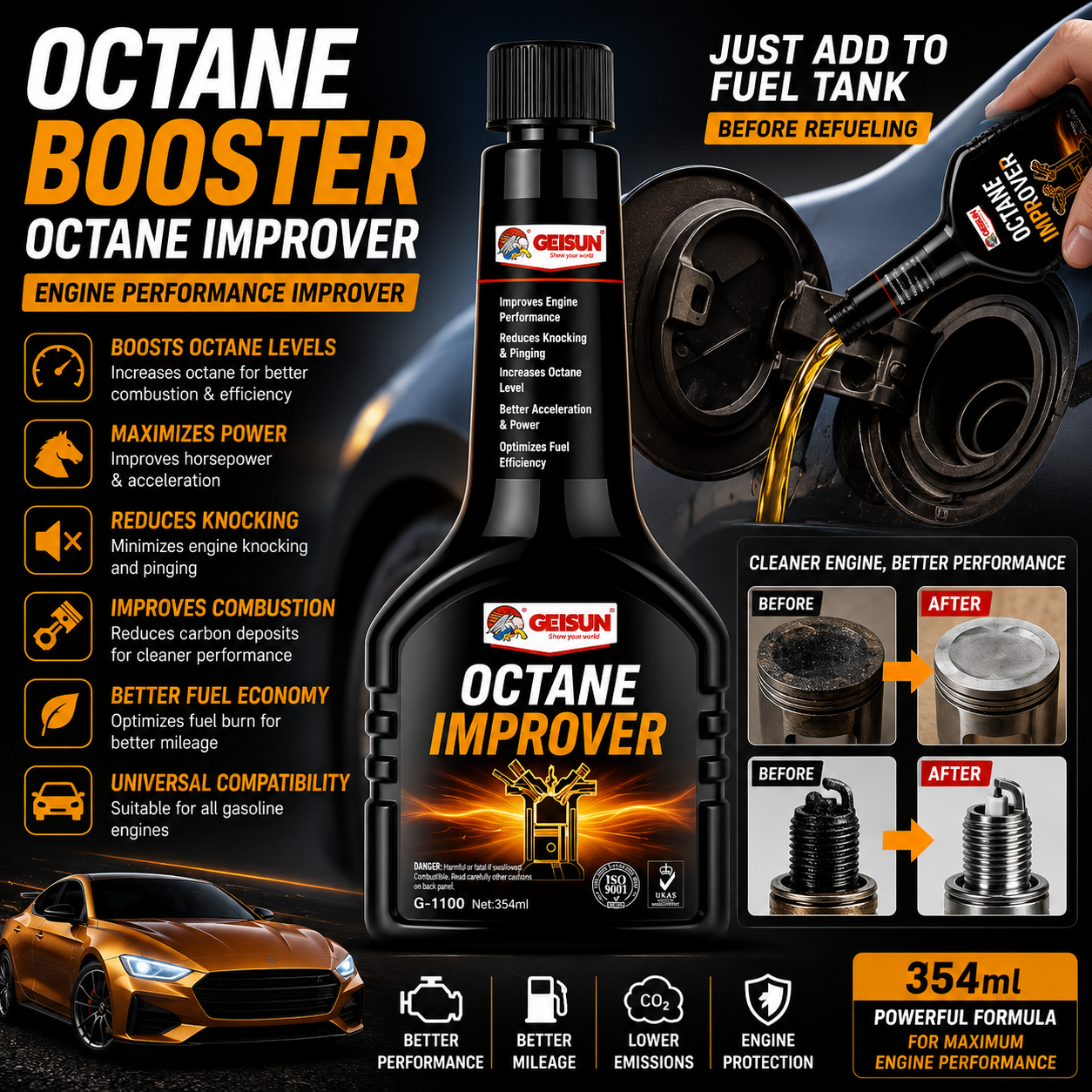 Octane Booster – Engine Performance Octane Improver (354ml)