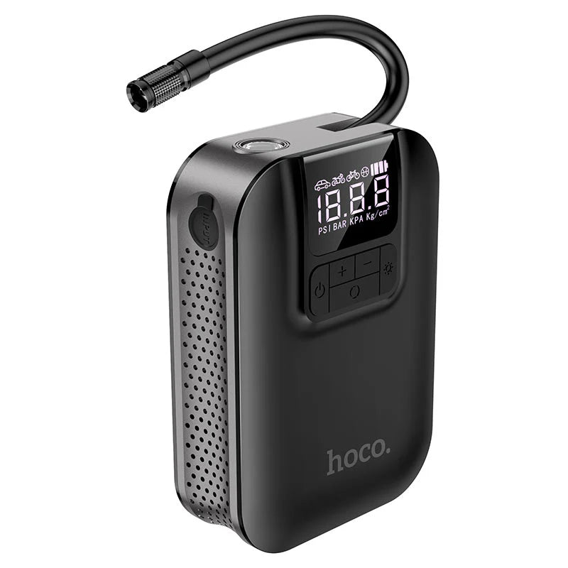 Hoco S53 Portable Smart Air Pump – Wireless Tire Inflator with Emergency Jump Starter