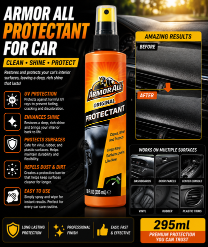 Armor All Protectant Spray – Car Interior Shine & UV Protection (295ml)