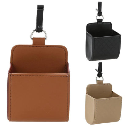 Car Air Vent Mini Storage Box – Luxury Leather Phone Holder & Organizer