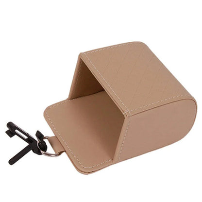 Car Air Vent Mini Storage Box – Luxury Leather Phone Holder & Organizer