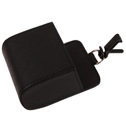 Car Air Vent Mini Storage Box – Luxury Leather Phone Holder & Organizer