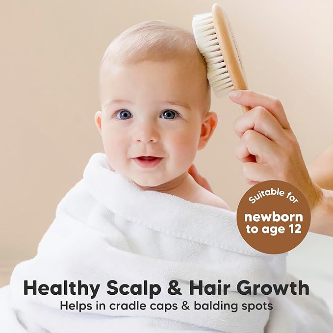 Kidilo Baby Brush & Comb Set – 3 Piece Wooden Grooming Kit for Newborns