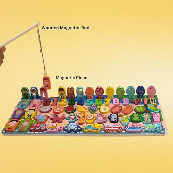 KidzLearn 6-in-1 Traffic Matching & Counting Board – Educational Wooden Toy