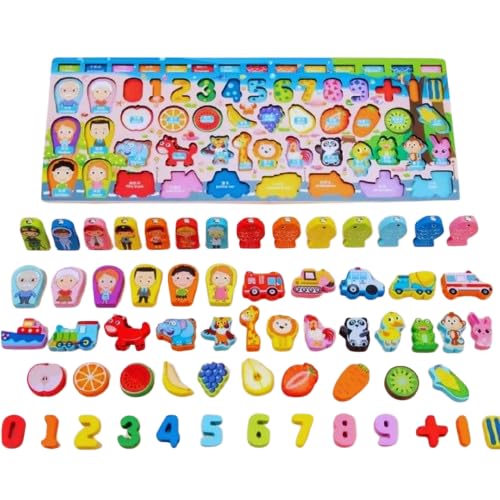 KidzLearn 6-in-1 Traffic Matching & Counting Board – Educational Wooden Toy