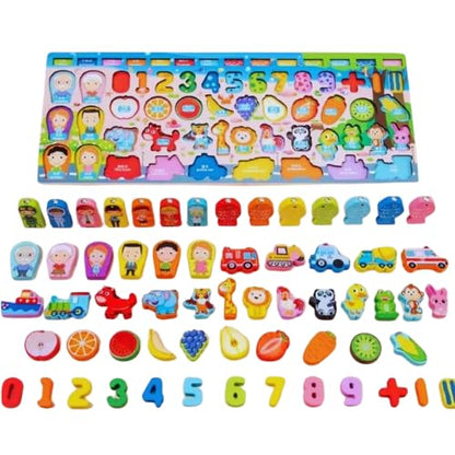 KidzLearn 6-in-1 Traffic Matching & Counting Board – Educational Wooden Toy