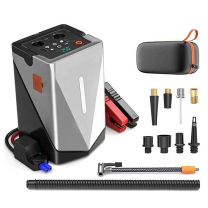 Portable Multi-Function Car Jump Starter – Air Compressor, Power Bank & Emergency Booster